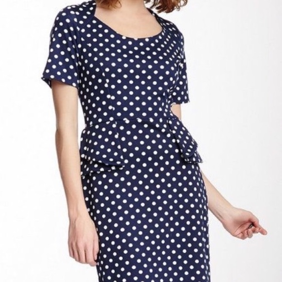 💙FREEWAY💙POLKA DOT PEPLUM DRESS💙 - Picture 2 of 6